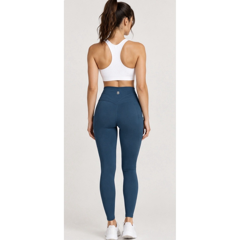 Buffbunny Crossover Teal Blue Green Leggings Womens Large High Rise Ankle NWOT
